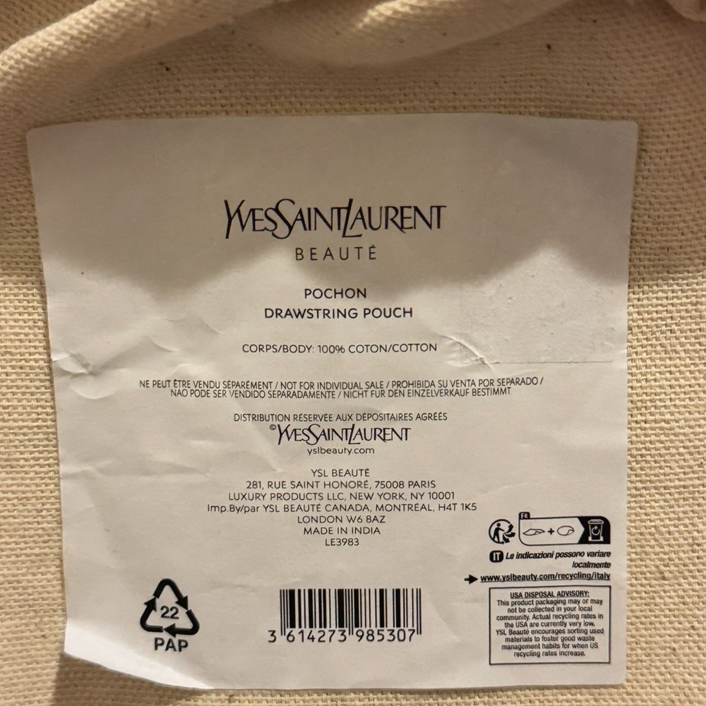YSL Drawstring Pouch Gift Set (Brushes and Mini Notebook) - Picture 4 of 6